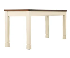 Whitesburg Cottage White & Brown Dining Room Bench -Furniture Series Sales 810363197 2