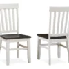 Caylie White & Brown Farmhouse Dining Chairs, 2-Pack
