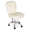 Taylor White Faux Fur Armless Office Chair 2 Taylor White Faux Fur Armless Office Chair -Furniture Series Sales 810386283