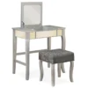Betty Silver Mirror Vanity Set With Stool -Furniture Series Sales 810389504 1