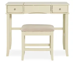Caroline Cream Mirror Vanity Set With Stool -Furniture Series Sales 810389506 2