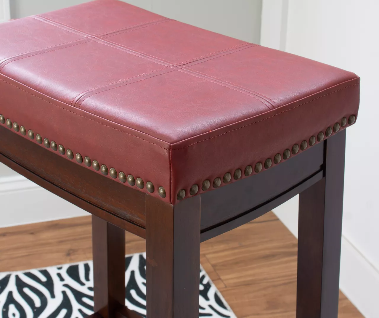 30" Brooke Red Saddle Barstool 5 30" Brooke Red Saddle Barstool - Image 3