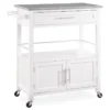 White Double Door Kitchen Cart With Granite Top -Furniture Series Sales 810389516 1