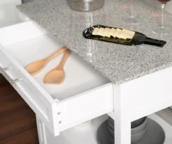 White Double Door Kitchen Cart With Granite Top -Furniture Series Sales 810389516 3