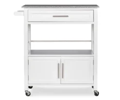 White Double Door Kitchen Cart With Granite Top -Furniture Series Sales 810389516 5