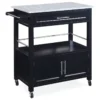 Black Double Door Kitchen Cart With Granite Top -Furniture Series Sales 810389517 1