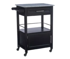 Ree Black Granite Top Kitchen Cart With Storage -Furniture Series Sales 810389519 A0 1