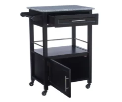 Ree Black Granite Top Kitchen Cart With Storage -Furniture Series Sales 810389519 A0 3