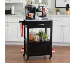 Ree Black Granite Top Kitchen Cart With Storage -Furniture Series Sales 810389519 A0 5