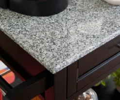 Ree Black Granite Top Kitchen Cart With Storage -Furniture Series Sales 810389519 A8 7