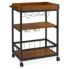 Luke Industrial Kitchen Cart With Wine Storage 1 Luke Industrial Kitchen Cart With Wine Storage -Furniture Series Sales 810389531 1