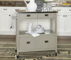 Gray Steel Top Kitchen Cart With Drawers -Furniture Series Sales 810389532 3