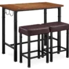 Luke Industrial 3-Piece Pub Table Set With Hooks 2 Luke Industrial 3-Piece Pub Table Set With Hooks -Furniture Series Sales 810389576 1