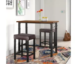 Luke Industrial 3-Piece Pub Table Set With Hooks -Furniture Series Sales 810389576 A0 10
