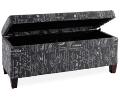 Claudia Gray Script Storage Ottoman -Furniture Series Sales 810389626 2