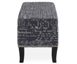 Claudia Gray Script Storage Ottoman -Furniture Series Sales 810389626 3
