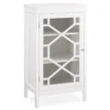 Ava White Geometric Single Door Cabinet