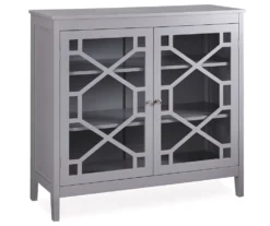 Ava Gray Geometric 2-Door Cabinet