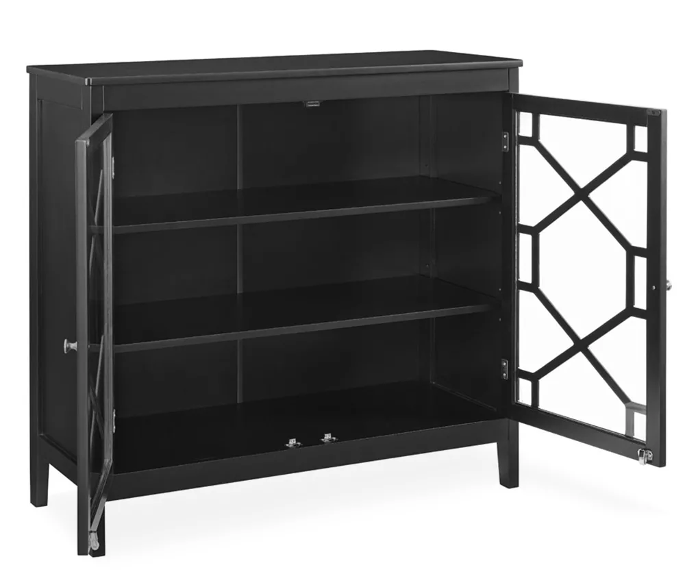 Ava Black Geometric 2-Door Cabinet 5 Ava Black Geometric 2-Door Cabinet - Image 3