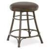 Bali Brown Faux Leather Backless Swivel Counter Stool, (24") -Furniture Series Sales 810422854 1