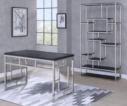 Alize Chrome Geometric Desk -Furniture Series Sales 810422879 810422880
