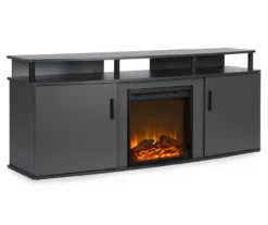 63" Gray Electric Fireplace Console -Furniture Series Sales 810434050 4