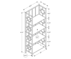 Dark Taupe Square 4-Shelf Open Bookcase -Furniture Series Sales 810512901 3