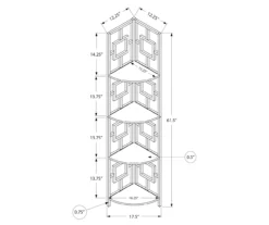 Dark Taupe Square 4-Shelf Corner Bookcase -Furniture Series Sales 810512904 3