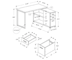 Dark Taupe Reversible L-Shaped Corner Desk 9 Dark Taupe Reversible L-Shaped Corner Desk -Furniture Series Sales 810512939 3