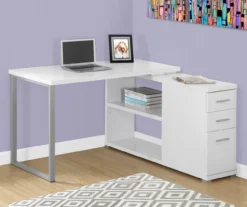 White Reversible L-Shaped Corner Desk -Furniture Series Sales 810512940 1