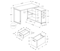 White Reversible L-Shaped Corner Desk -Furniture Series Sales 810512940 3
