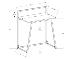 Monarch Small Space Metal Computer Desk -Furniture Series Sales 810512941 3