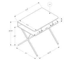 Silver & White Writing Desk -Furniture Series Sales 810512942 3