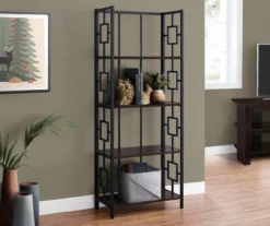 Espresso Square 4-Shelf Open Bookcase -Furniture Series Sales 810512950 1