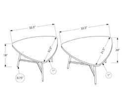 Taupe Reclaimed Triangular 2-Piece Nesting Table Set -Furniture Series Sales 810512994 3