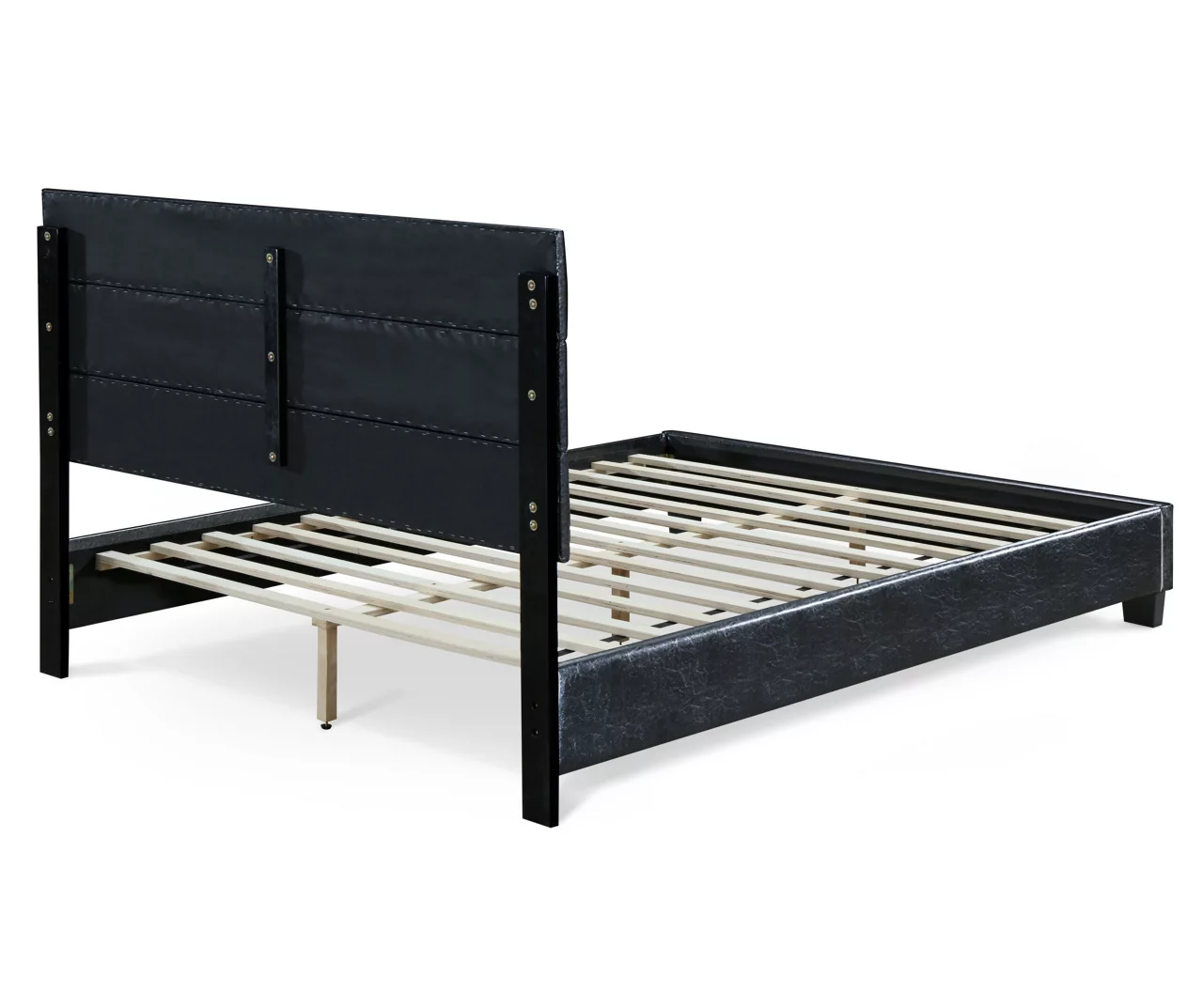 Black Hudson Queen Leather Upholstered Bed 9 Black Hudson Queen Leather Upholstered Bed - Image 7