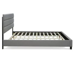 Gray Hudson King Upholstered Linen Fabric Bed -Furniture Series Sales 810513494 12