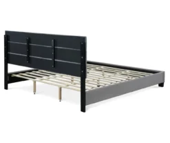 Gray Hudson King Upholstered Linen Fabric Bed -Furniture Series Sales 810513494 14