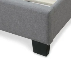 Gray Hudson King Upholstered Linen Fabric Bed -Furniture Series Sales 810513494 8