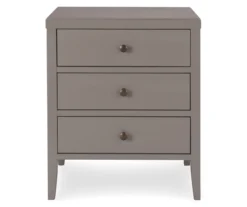 Gray Finley Wood 3-Drawer Nightstand