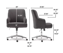 Leighton Dark Gray Memory Foam Fabric Office Chair 25 Leighton Dark Gray Memory Foam Fabric Office Chair -Furniture Series Sales 810513537 3