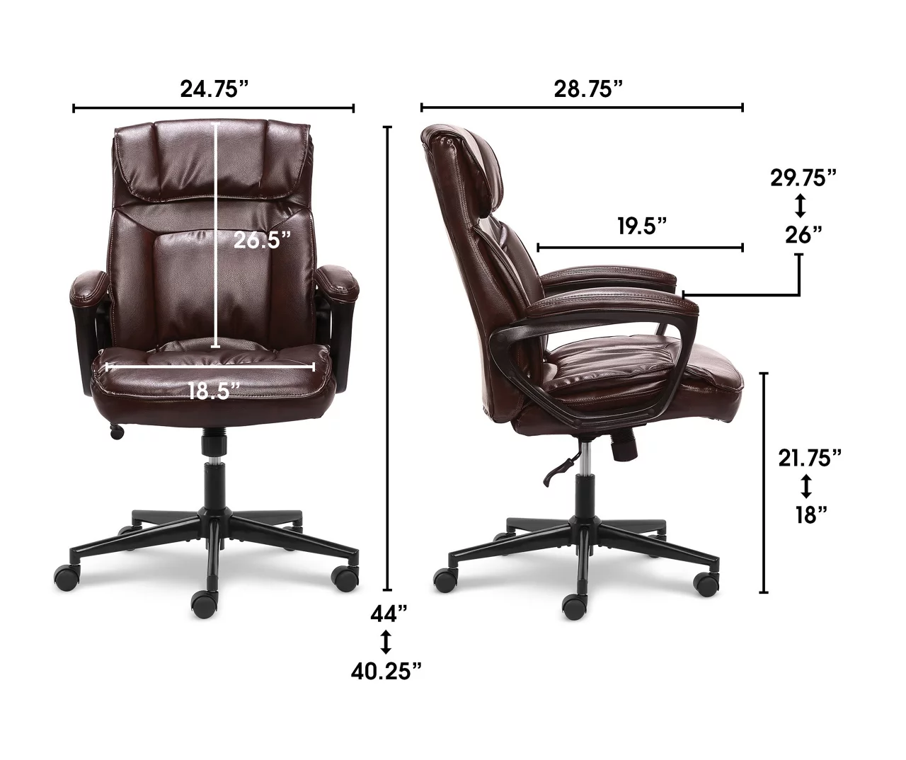 Hannah Brown Bonded Leather Office Chair 22 Hannah Brown Bonded Leather Office Chair - Image 20