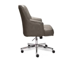 Leighton Gray Memory Foam Bonded Leather Office Chair -Furniture Series Sales 810513560 12