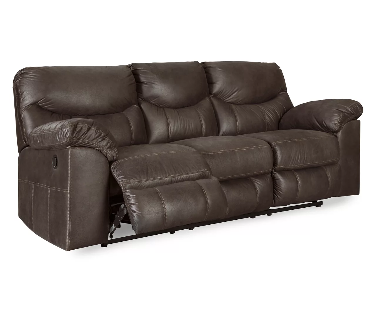 Boxberg Teak Faux Leather Reclining Sofa 4 Boxberg Teak Faux Leather Reclining Sofa - Image 2