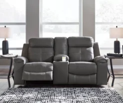 Jesolo Gray Reclining Console Loveseat -Furniture Series Sales 810519670 2