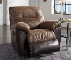 Follett Coffee Faux Leather Rocker Recliner -Furniture Series Sales 810519692 3