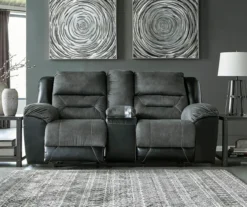 Earhart Faux Leather Reclining Console Loveseat -Furniture Series Sales 810519695 3