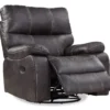 New Albany Dark Graphite Leather Look Micro Suede Swivel Reclining Glider -Furniture Series Sales 810519941 1