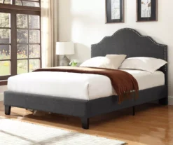 Lombard Charcoal Gray Queen Upholstered Bed -Furniture Series Sales 810519984 7