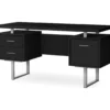 60" Black & Silver Floating Desk -Furniture Series Sales 810527331 2